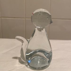 💙 Clear art glass cat sculpture figurine